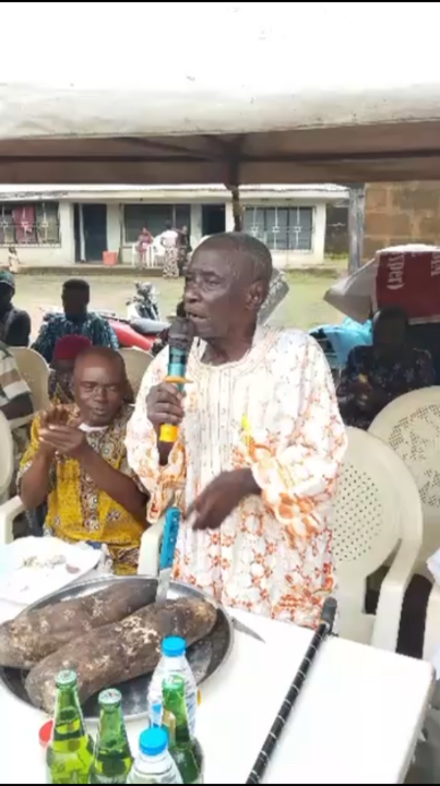 Okpara Benson Ojimba, Okpara Ihudim Amamumu, at the New Yam ceremonial proceedings
